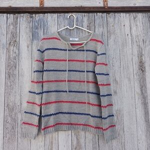 Rut.m.fl Stripe Tan V-neck Knit Sweater Womens‎ Sz Small Pullover Acrylic